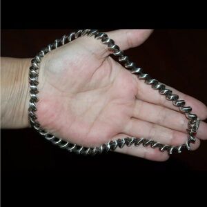 HEAVY MILOR ITALY STERLING SILVER SAN MARCO CHAIN NECKLACE